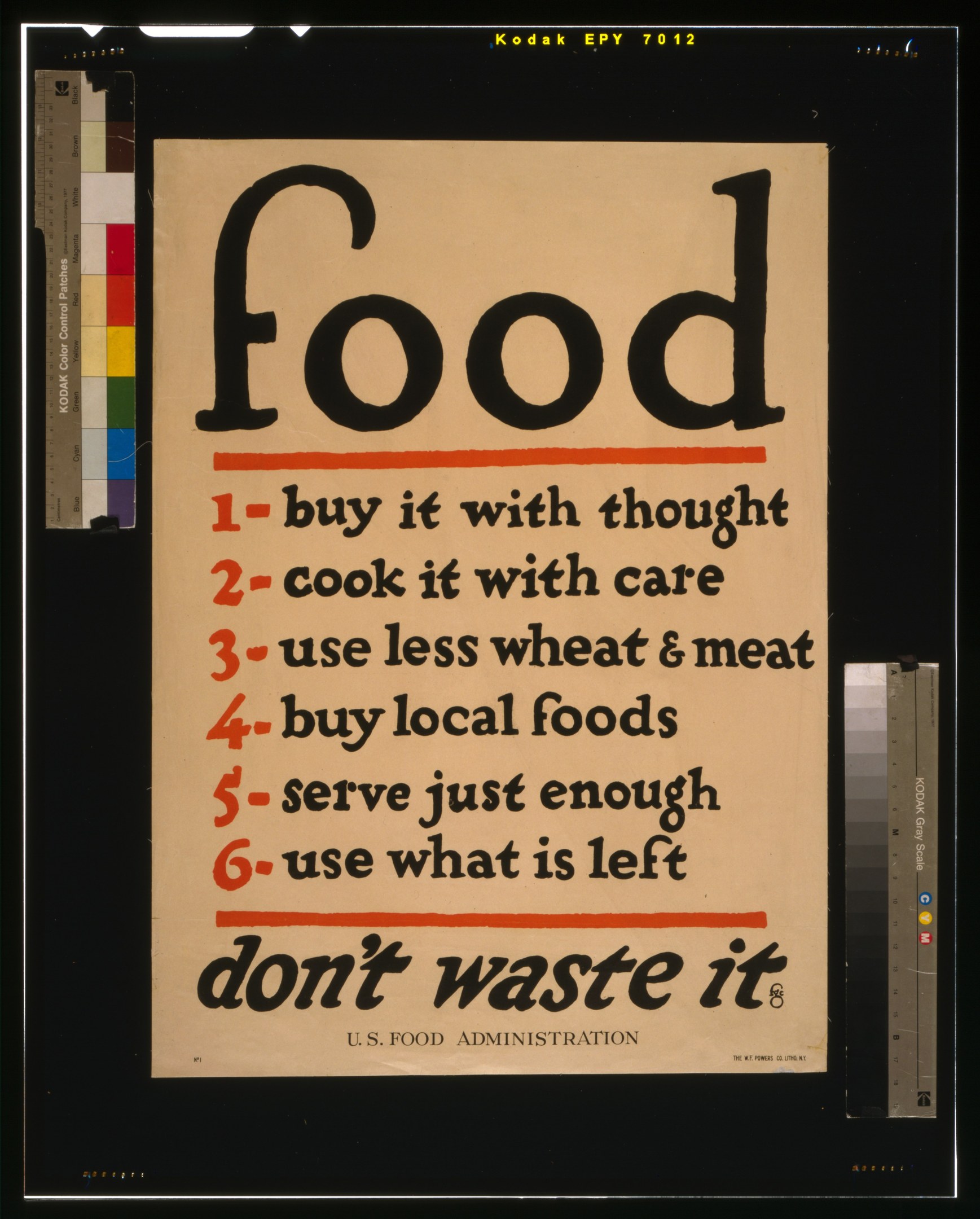 Plakat mit Text, der bewusste Ernährung und Müllreduzierung fördert.