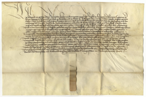 Gelbliches Blatt mit schwarzer Handschrift von der deutschen Regierung, die die Freigabe einer Petition für den Tod eines Mannes anfordert.